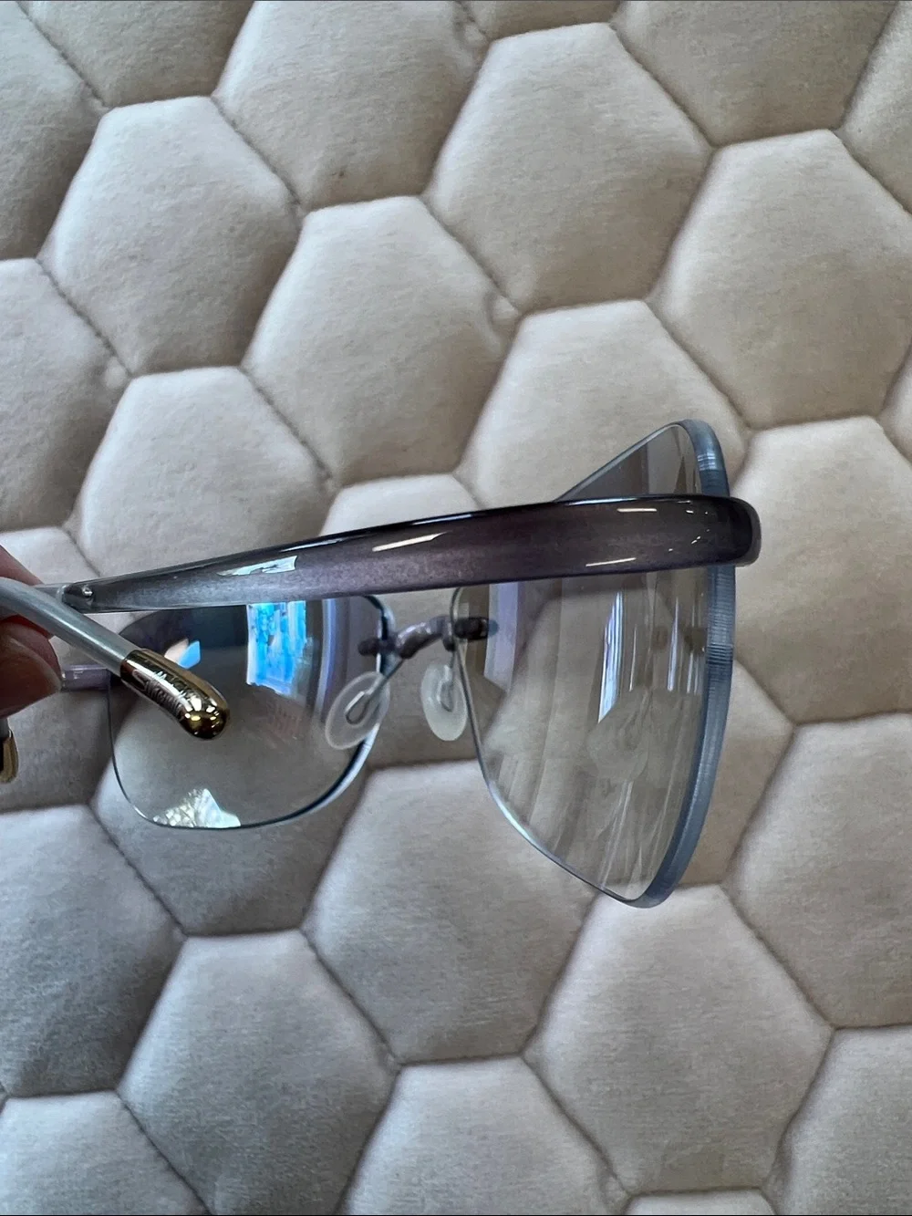 Silhouette Rimless Sunglasses with Brown gradient lens with flash gold mirror